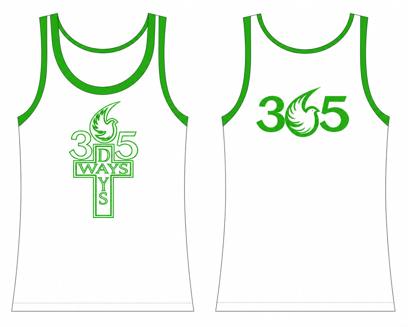 365 Days · 365 Ways Tank Top – White/Green