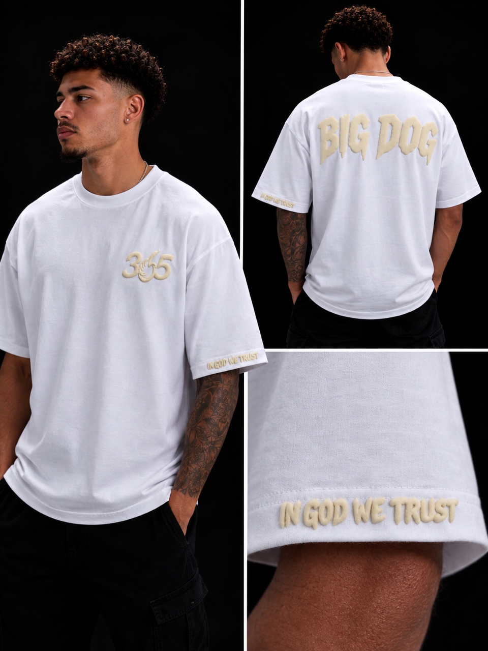 365_Days_365_Ways BIG DOG Tee White/Cream