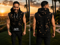 365 Sleeveless Hoodie – Black