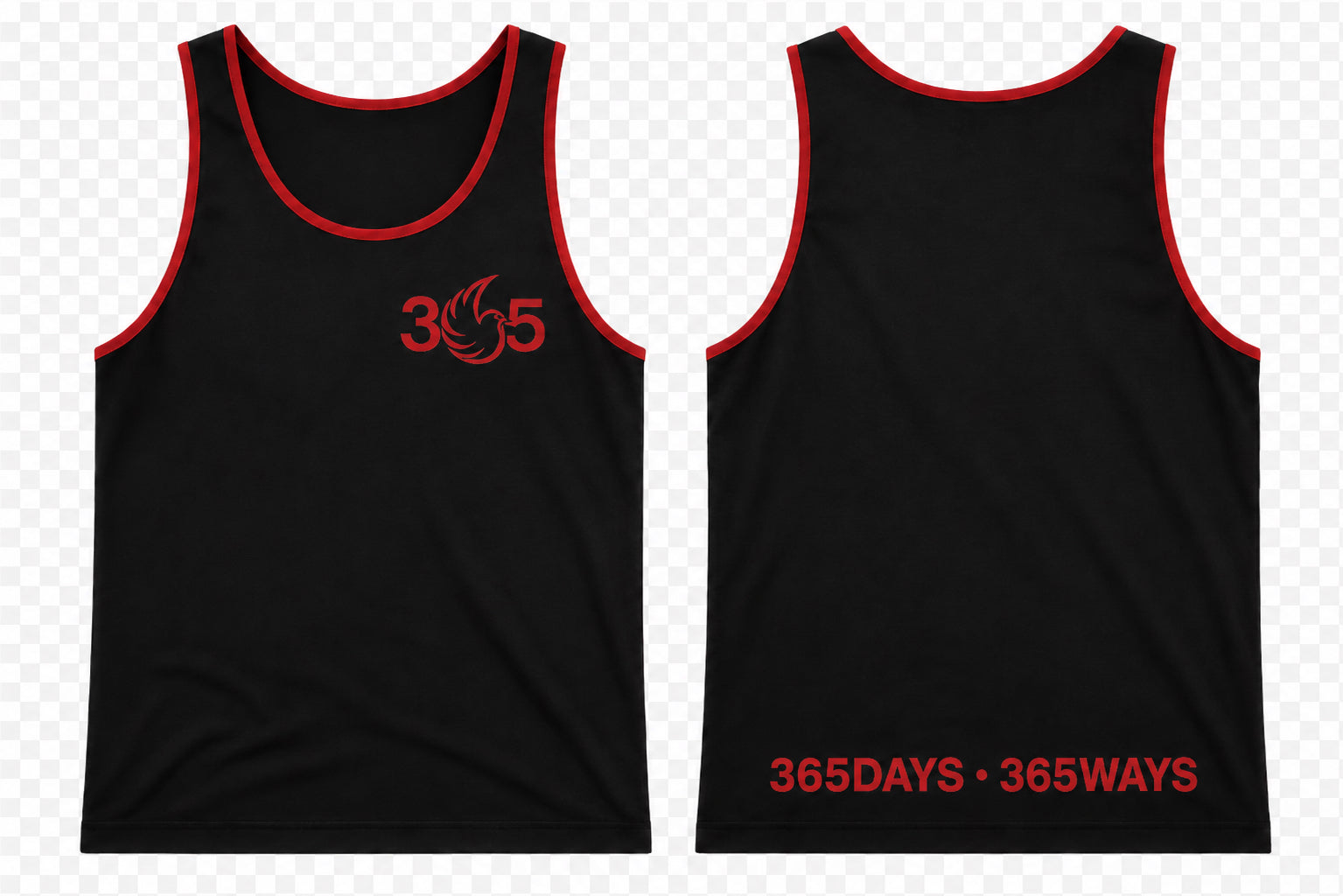 365 Days Ways Tank Top – Black/Red