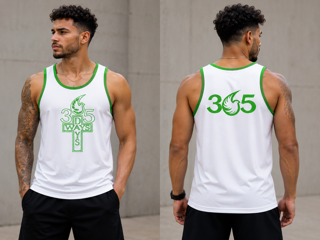 365 Days · 365 Ways Tank Top – White/Green